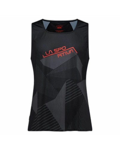 La Sportiva Comp Tank Negro - Camiseta de Running Transpirable Mujer
