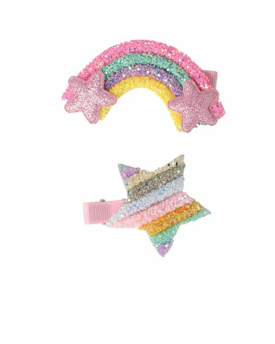 Inka Haarspangen Stern Regenbogen - 2er Set - Modeaccessoires
