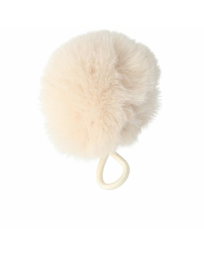 Goma de pelo Inca con pompón marfil - Accesorio de moda para mujer
