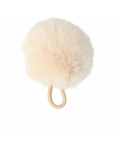 Élastique Cheveux Inca Pompon Chameau - Accessoire de Mode Femme
