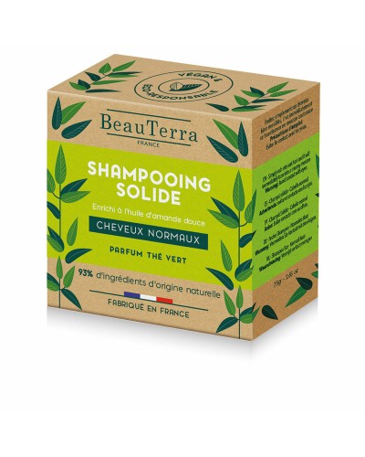 Beauterra festes Shampoo Grüner Tee - Normales & fettiges Haar 75g
