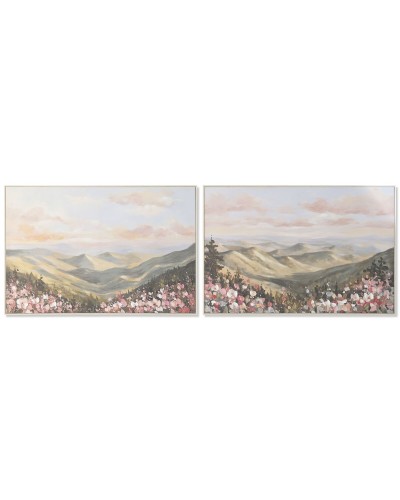 Kanvas Home ESPRIT Blå Grön Berg 120 x 3,5 x 80 cm (2 antal)