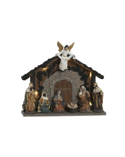 Julkrubba-set Home ESPRIT Multicolour Harts