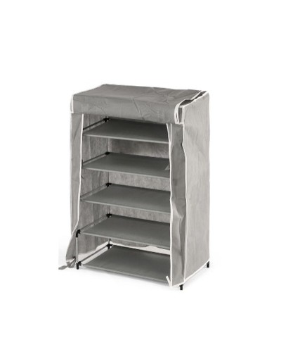 Scarpiera Kipit Nero Grigio Stoffa 50 x 32 x 88 cm