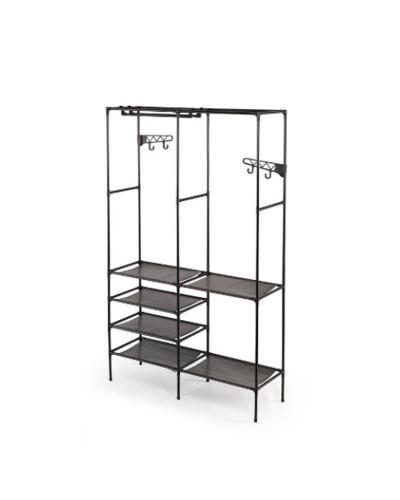 Armario ropero Kipit Negro Metal Tela Polipropileno 108 x 36 x 170 cm