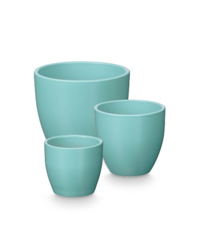 Pottenset Ibergarden Turkoois Klei Ø 14 cm Ø 22 cm Ø 17 cm 3 Onderdelen