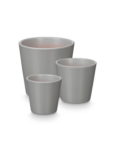 Set di Vasi Ibergarden Grigio Argilla Ø 14 cm Ø 22 cm Ø 17 cm 3 Pezzi