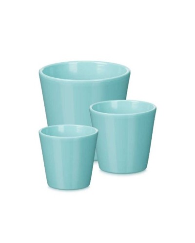 Set de Macetas Ibergarden Turquesa Arcilla Ø 14 cm Ø 22 cm Ø 17 cm 3 Piezas