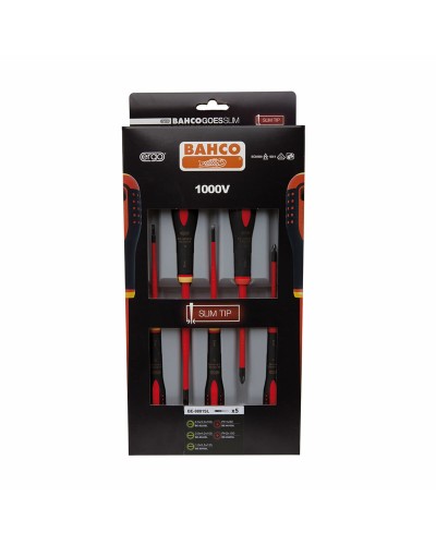 Electrician's screwdriver Bahco PH1 x 100 mm Phillips PH1 PH2 Ø 2,5 mm 5 Pieces