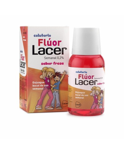 Bain de bouche Lacer Fluor Junior Fraise 100ml - Protection Caries Enfants
