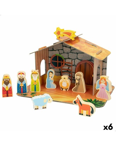 Presepe di Natale Woomax Legno Cartone 22 x 16 x 12 cm 11 Pezzi