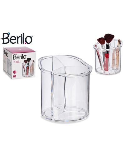 Organisateur Maquillage Transparent 15cm - Porte Pinceaux et Cosmétiques

