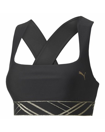 Puma Soutien-gorge de Sport Impact Moyen Deco Glam Noir - Maintien Moyen
