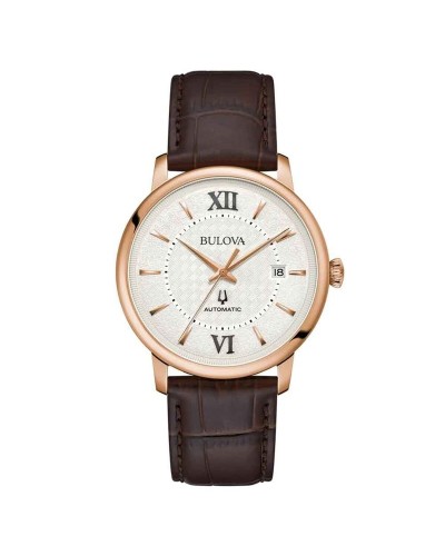 Bulova Reloj Hombre 97B225 Acero Oro Rosa Fecha WR30
