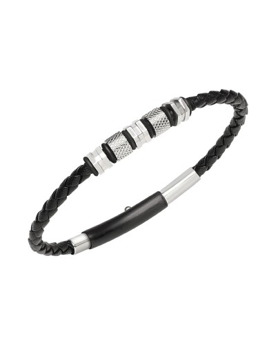 Breil Men's Bracelet Black Steel Milanese Mesh TJ3374
