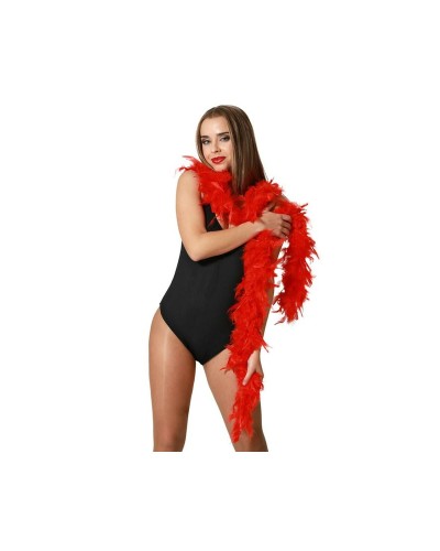 Boa de Plumas Rojo Años 20 - Longitud 180cm - Accesorio Charleston
