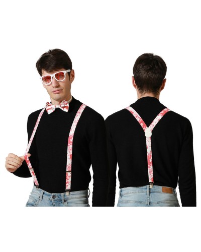 Hosenträger Mann Sanguinario: Elastisch, Verstellbar, Blutrot - Elegant
