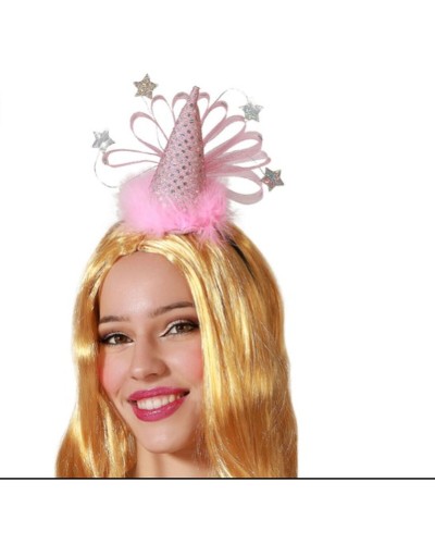 Diadème Cheveux Rose Fantaisie Fille - Serre-tête Pailleté Princesse
