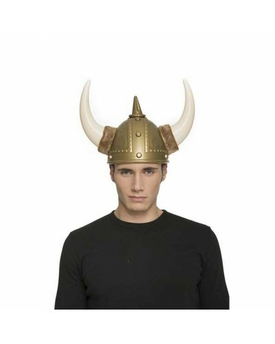 Viving Costumes Casco Vikingo Dorado - Multicolor, Talla S (59cm)

