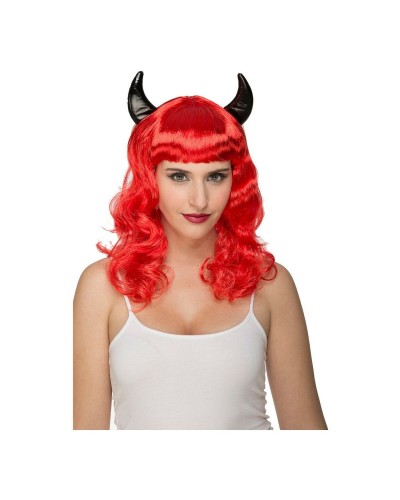 My Other Me Peluca Rojo Demonio Mujer - Disfraz Fiesta Halloween
