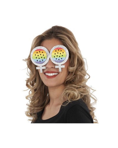 My Other Me Regenbogen Brille PVC - Buntes Party-Accessoire
