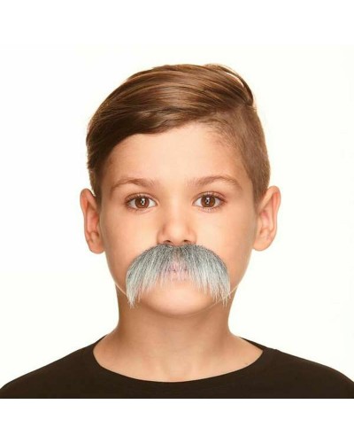 Fake Mustache My Other Me Grey - Stickers, for Disguises and Parties
