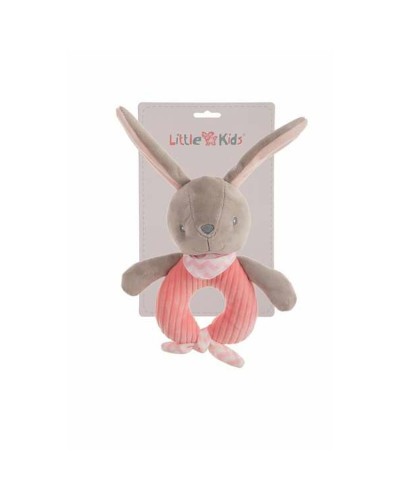 Peluche Lapin Rose Hochets - Doux et Amusant pour Bébés

