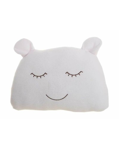 Coussin Ours en Peluche Blanc 35x29 cm - Doux et Câlin
