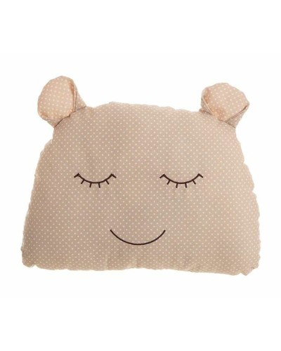 Coussin Ours en Peluche 35x29 cm Beige - Doux et Câlin
