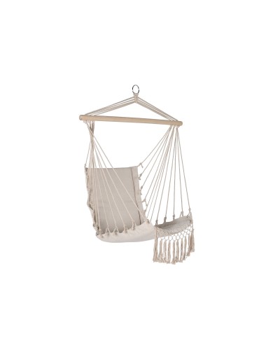 Garden Chair Home ESPRIT White Natural: Cotton & Wood, 90x50x130cm
