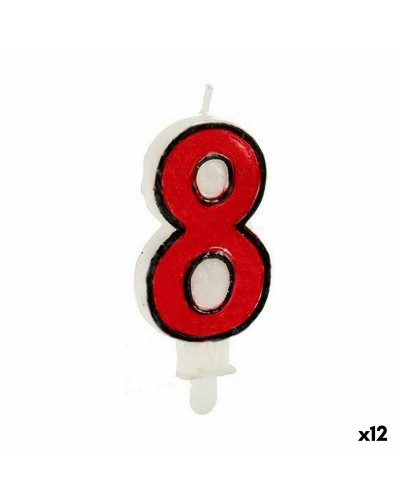Candele Compleanno Numero 8 - Set 12 Pz - Decorazioni Torta Festa
