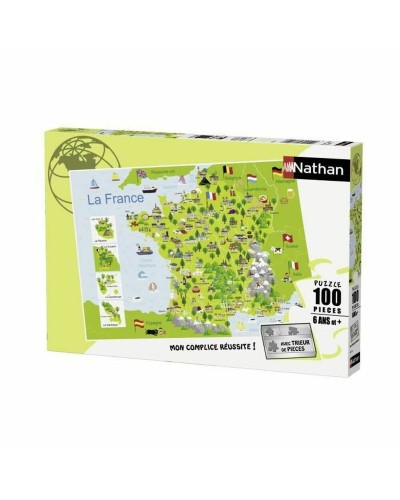 Puzzel Nathan Map of France 100 Onderdelen (100 Stuks)