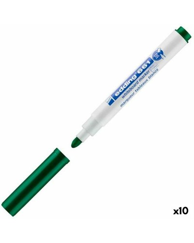 Edding 661 Verde - Rotuladores para Pizarra Blanca (x10) - Tinta Recargable
