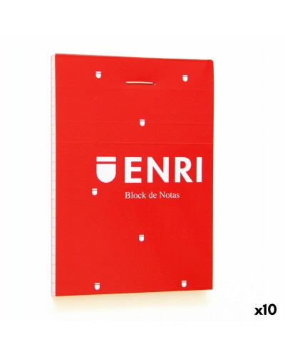 ENRI Briefumschlag Rotes Papier A7 80 Seiten 4mm - Notizblock (10 Stück)
