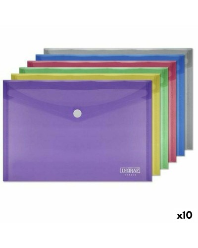 Documentenhouder Ingraf Plastic Multicolour Sluiting A5 (10 Stuks)