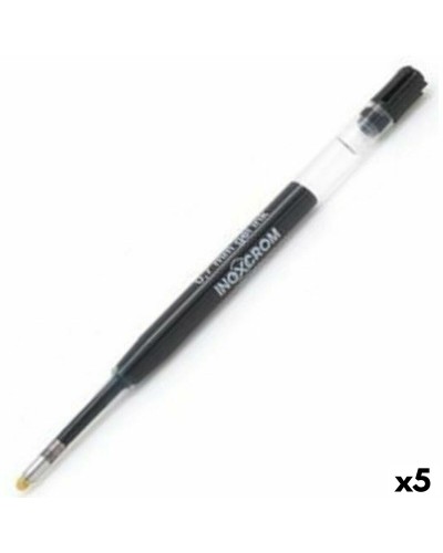 Navulling voor balpen Inoxcrom Roller Gel Zwart 0,7 mm (5 Stuks)