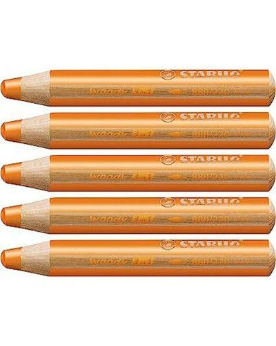 Stabilo Woody Arancio 3in1 - Matite Colorate, Pastello & Acquerello - Set 5 Pezzi
