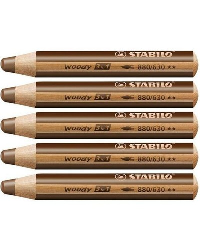 Kleurpotloden Stabilo Woody Bruin 3 in 1 (5 Stuks)