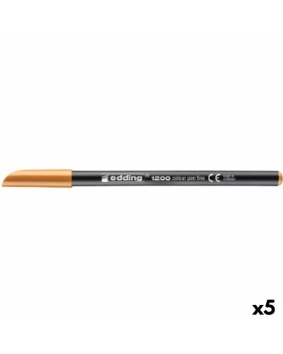 Edding 1200 Orange Clair - Feutres Pointe Fine (5 Unités)
