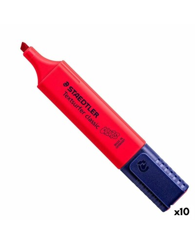 Staedtler Textsurfer Classic - Surligneur Rouge Intense - 10 Pièces - Bureau/École
