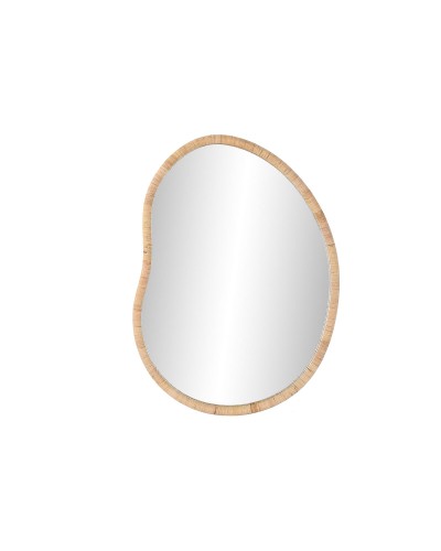 Wall mirror Home ESPRIT Natural Crystal Rattan Scandi 78 x 4,5 x 107,5 cm