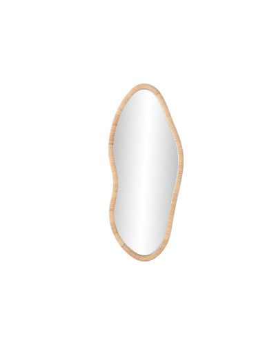 Wall mirror Home ESPRIT Natural Crystal Rattan Scandi 53 x 4 x 125 cm