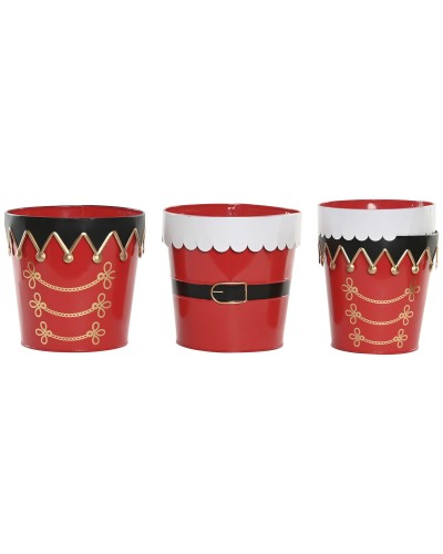 Set de boîtes décoratives Home ESPRIT Blanc Rouge Noël 21 x 21 x 20 cm (2 Unités)