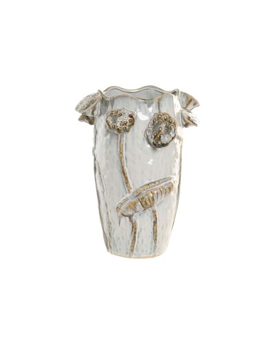 Vase Home ESPRIT Blue White Ceramic 27 x 27 x 35 cm