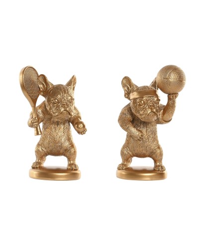 Decoratieve figuren Home ESPRIT Gouden Hond 16,5 X 13 X 27 CM (2 Stuks)
