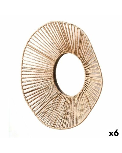 Väggspegel Gift Decor Naturell Vågor 41 x 8 x 41 cm (6 antal)