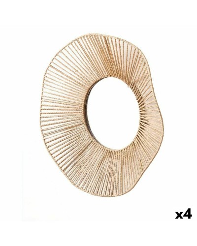 Wall mirror Gift Decor Natural Waves 52 x 9 x 51 cm (4 Units)