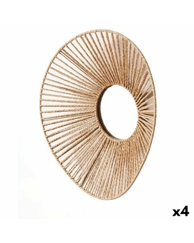 Specchio da parete Gift Decor Naturale Ovale 43 x 13,5 x 38 cm (4 Unità)