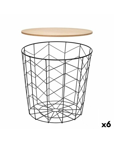 Bijzettafel Gift Decor Bruin Zwart 44,5 x 53,5 x 44,5 cm (6 Stuks)