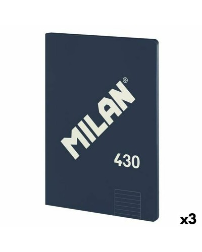 Anteckningsbok Milan 430 Blå A4 48 Blad 21 x 29,7 cm (3 antal)